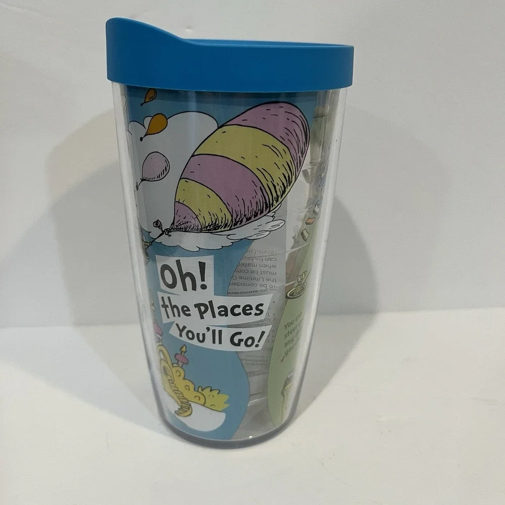 Dr. Seuss 16oz Oh the Places You'll Go Tervis Insulated Travel Tumbler & Lid NEW